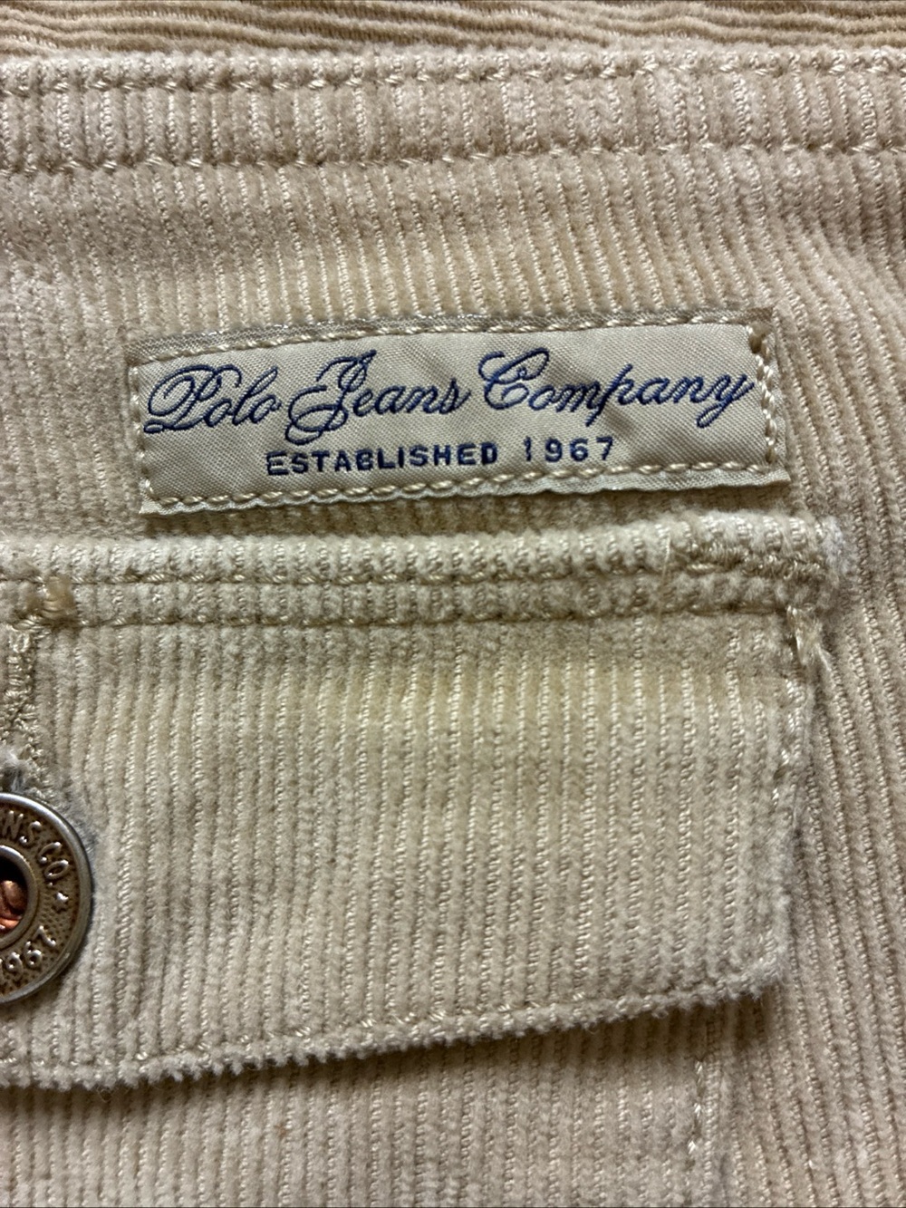 Polo Jeans Company Womens 10 Low Rise Corduroy Jeans Vintage (0700)